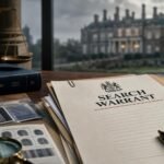 Editorial illustration for Andrew Mountbatten-Windsor Challenges Search Warrants